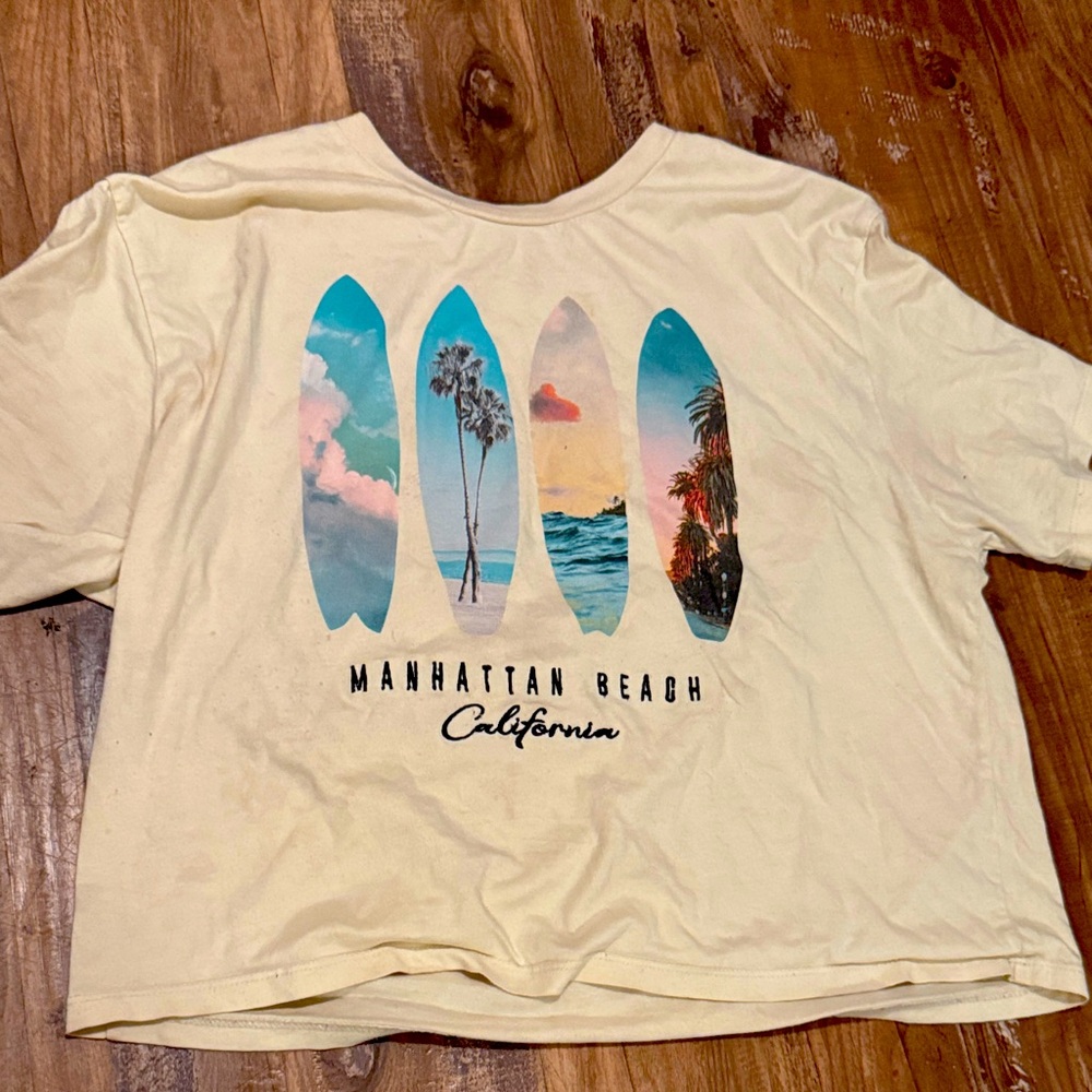 Yellow Manhattan Beach Graphic Tee